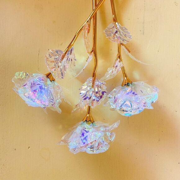 3 Pack ▪ Rainbow Iridescent Galaxy Flower Rose - Picture 5 of 5